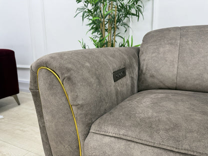 DFS Lidia Power Recliner Chair In Mayson Truffle Fabric