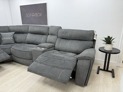 Harvey's Brooklyn 3 X Power Recliner Corner Sofa In Charcoal