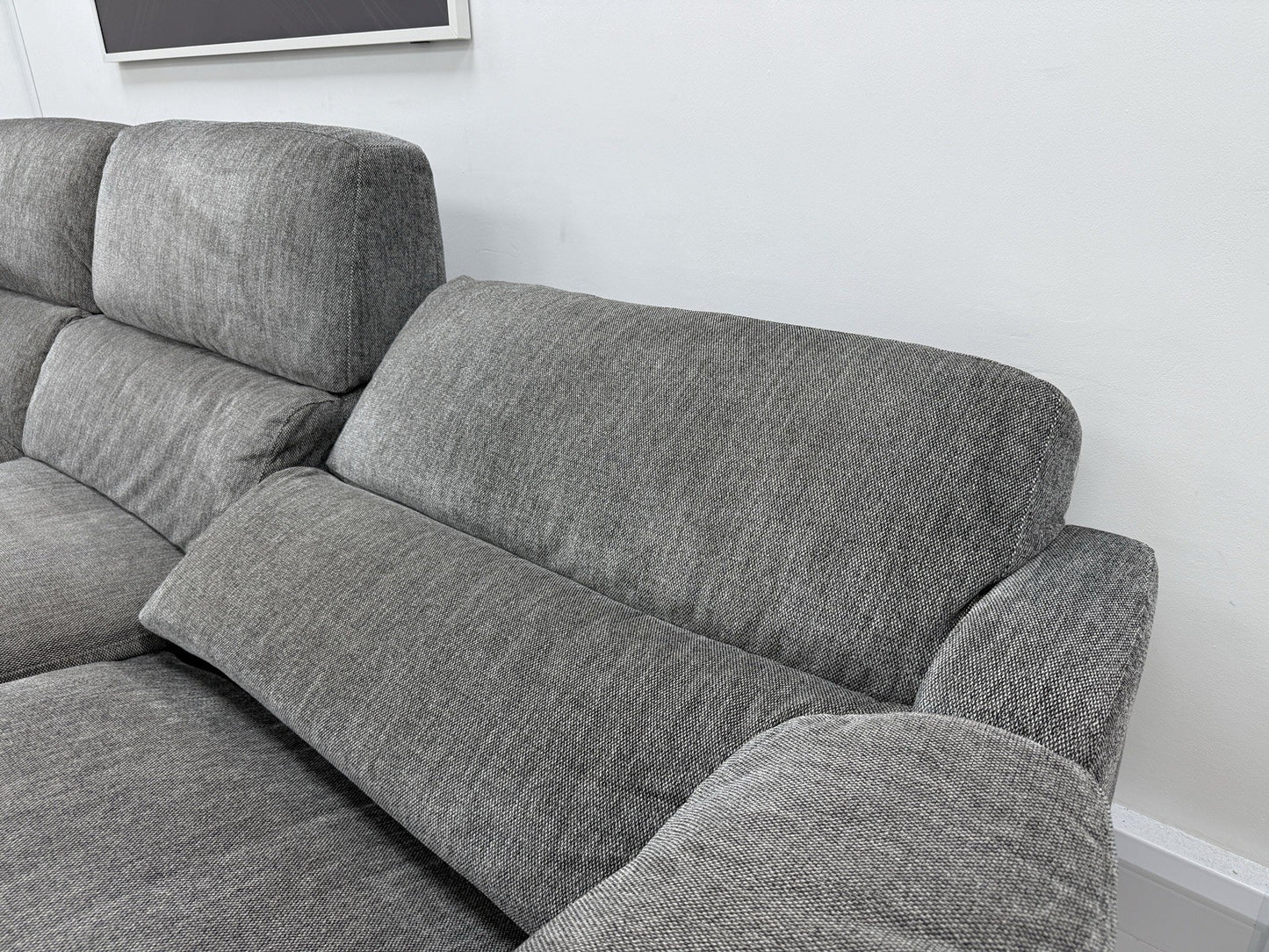 DFS Soren Power Recliner Corner Sofa & Footstool In Charcoal