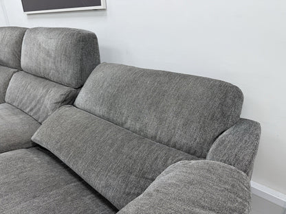 DFS Soren Power Recliner Corner Sofa & Footstool In Charcoal