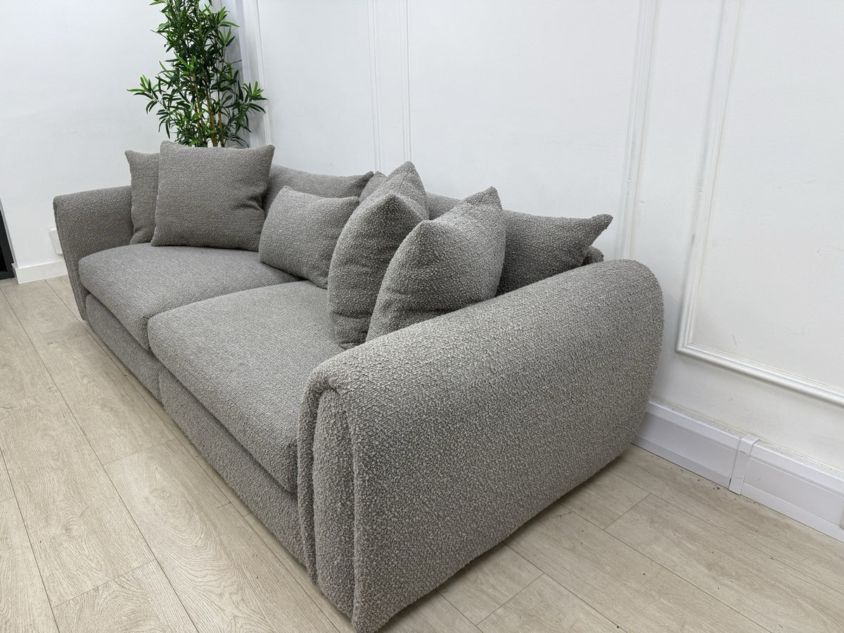 Sofology Marble Arch 4 Seater Split Sofa In Grey Boucle Fabric