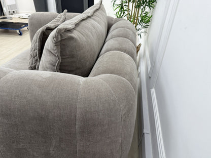 Sofology Empress Love Seat Chair In Relaxed Chenille Nutmeg