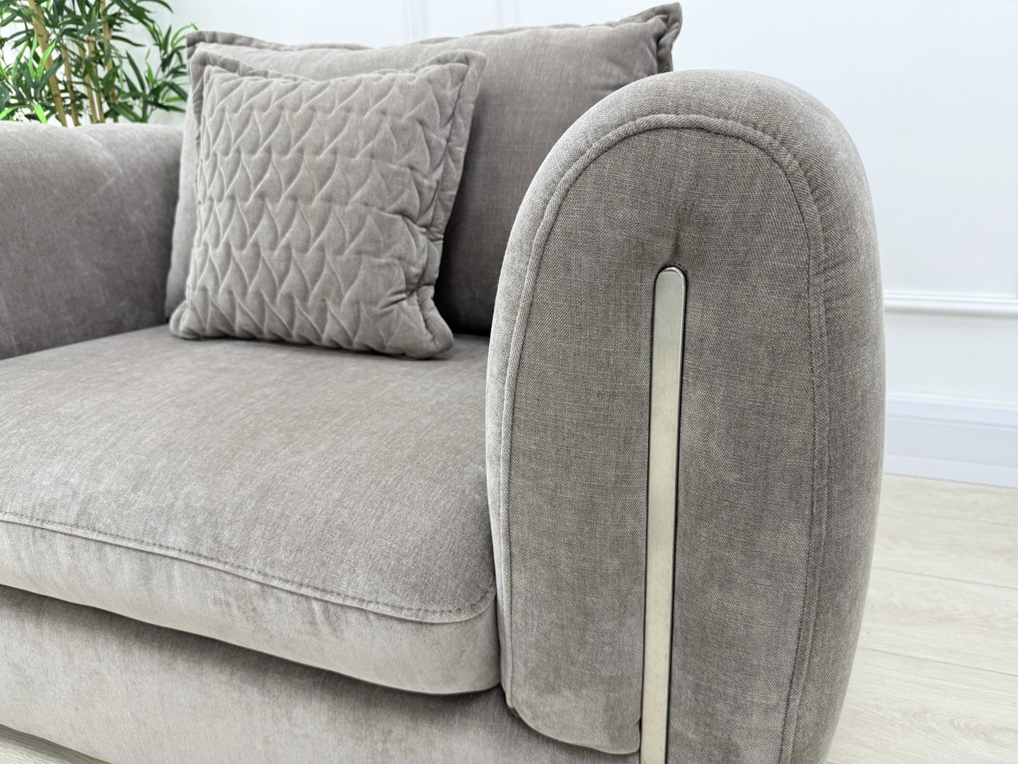 Sofology Empress Love Seat Chair In Relaxed Chenille Nutmeg