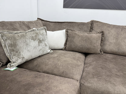 DFS Devine Corner Sofa In Chocolate Fabric