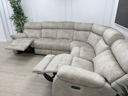 Furniture Village Moreno Power Recliner Corner Sofa In Cream Fabric
