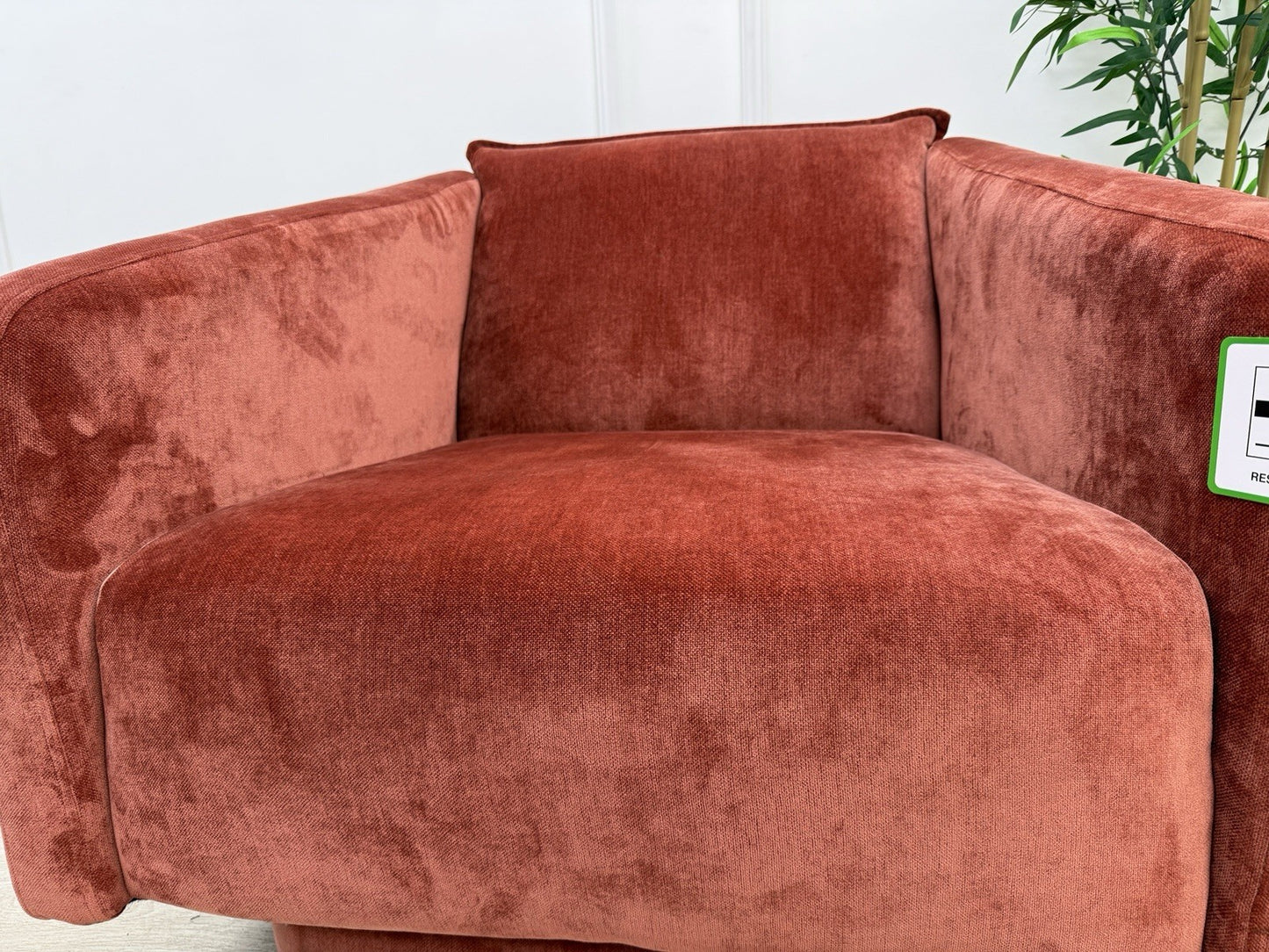 DFS French Connection Molten Swivel Accent Chair In Henna Fabric