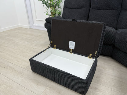 La-Z-Boy Tamla Power Recliner Corner Sofa & Footstool In Black Fabric