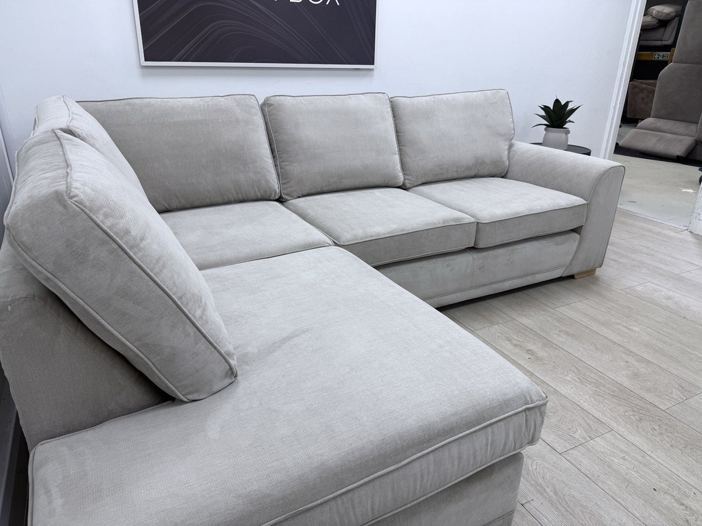 DFS Orka Corner Sofa In Silver Fabric