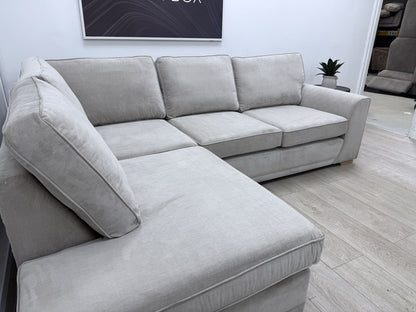 DFS Orka Corner Sofa In Silver Fabric