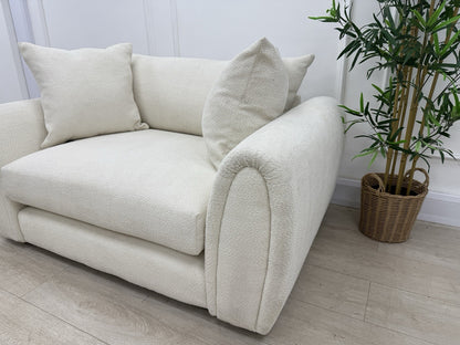 Sofology Marble Arch Loveseat Cuddle Chair In Cream Boucle Fabric