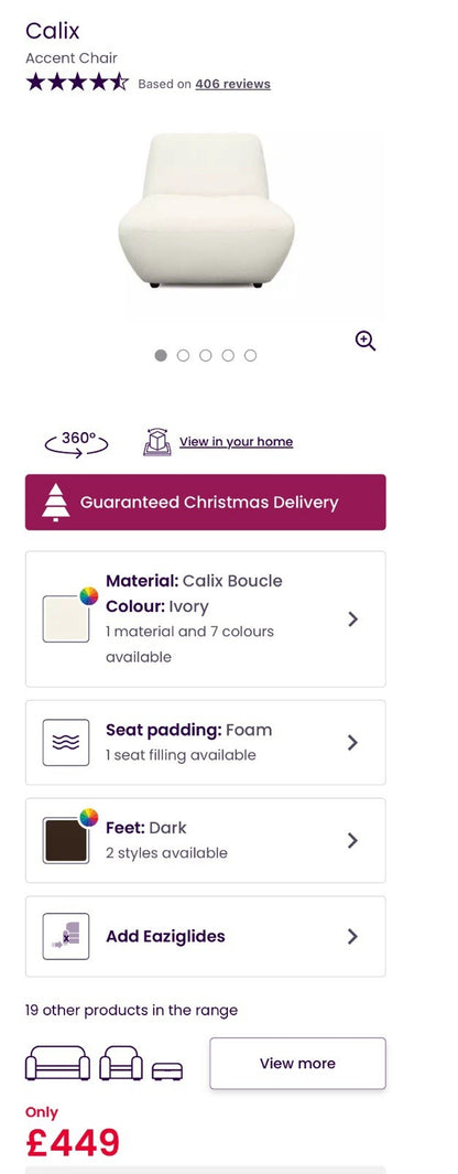 DFS Calix Boucle Corner Sofa & Accent Chair Set In Ivory