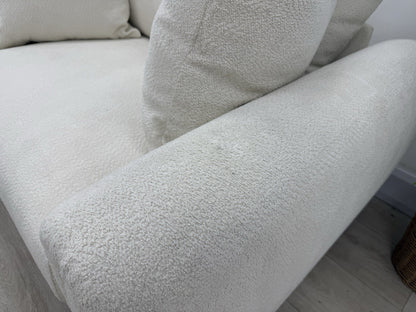 Sofology Marble Arch Loveseat Cuddle Chair In Cream Boucle Fabric