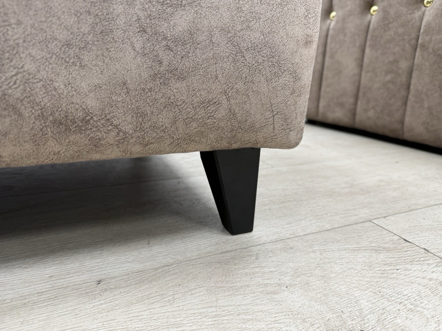 DFS Devine Self Piped Storage Footstool In Chocolate Combination
