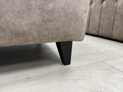 DFS Devine Self Piped Storage Footstool In Chocolate Combination