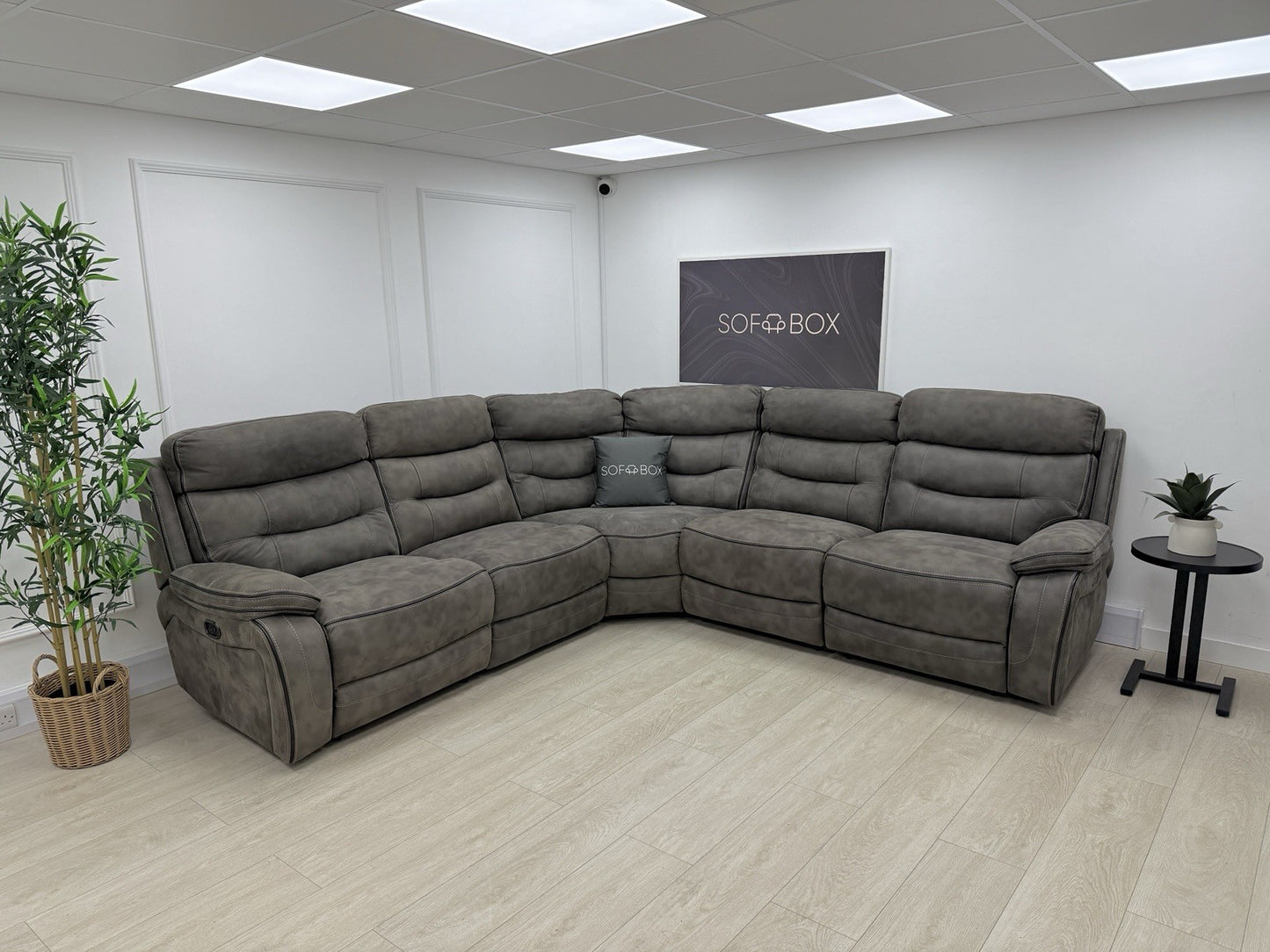 DFS Noah Power Recliner Corner Sofa In Grey