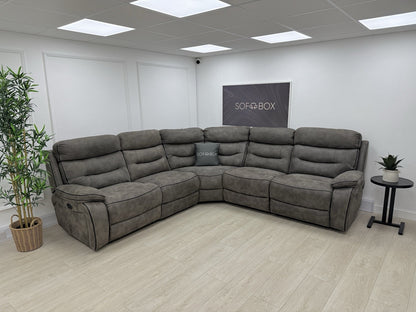 DFS Noah Power Recliner Corner Sofa In Grey