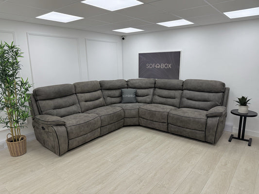 DFS Noah Power Recliner Corner Sofa In Grey