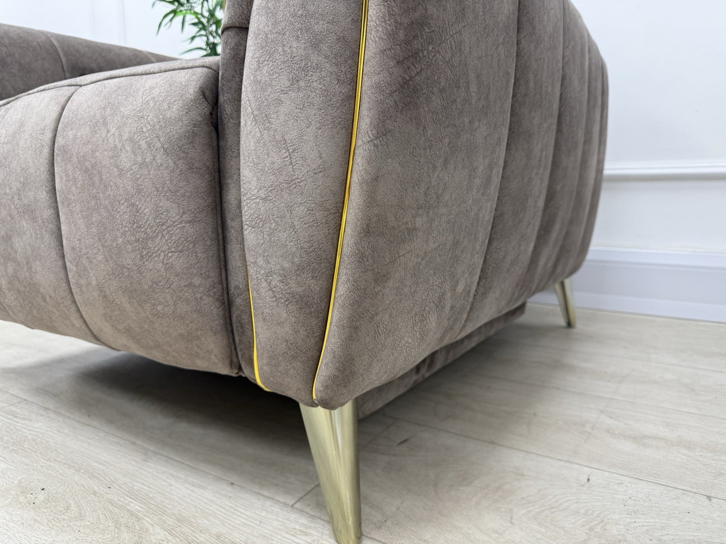 DFS Lidia Power Recliner Chair In Mayson Truffle Fabric