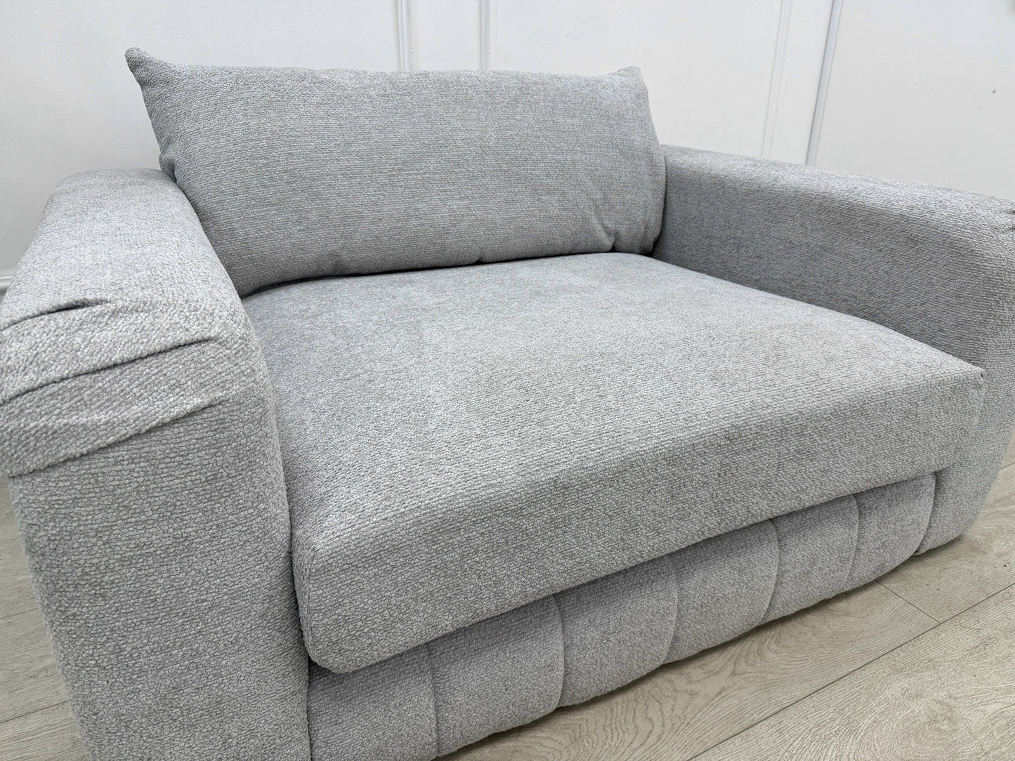 Sofology The Westwood Loveseat Cuddle Chair In Teddy Chenille Silver Mix