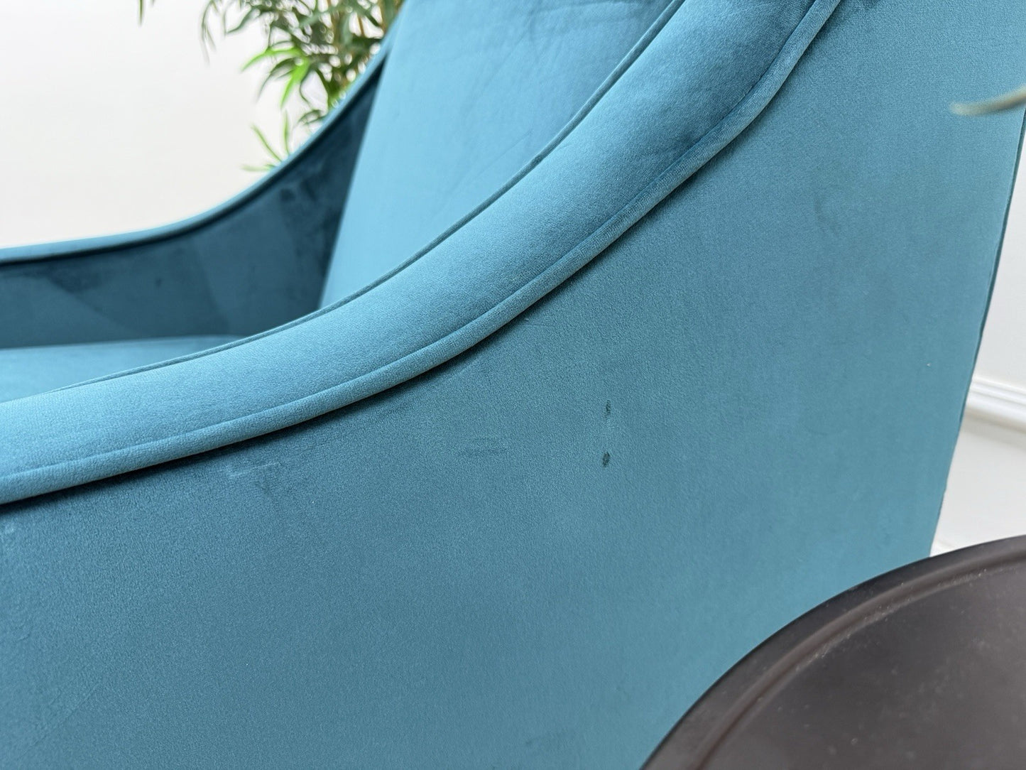 DFS Kian Velvet Accent Chair In Teal