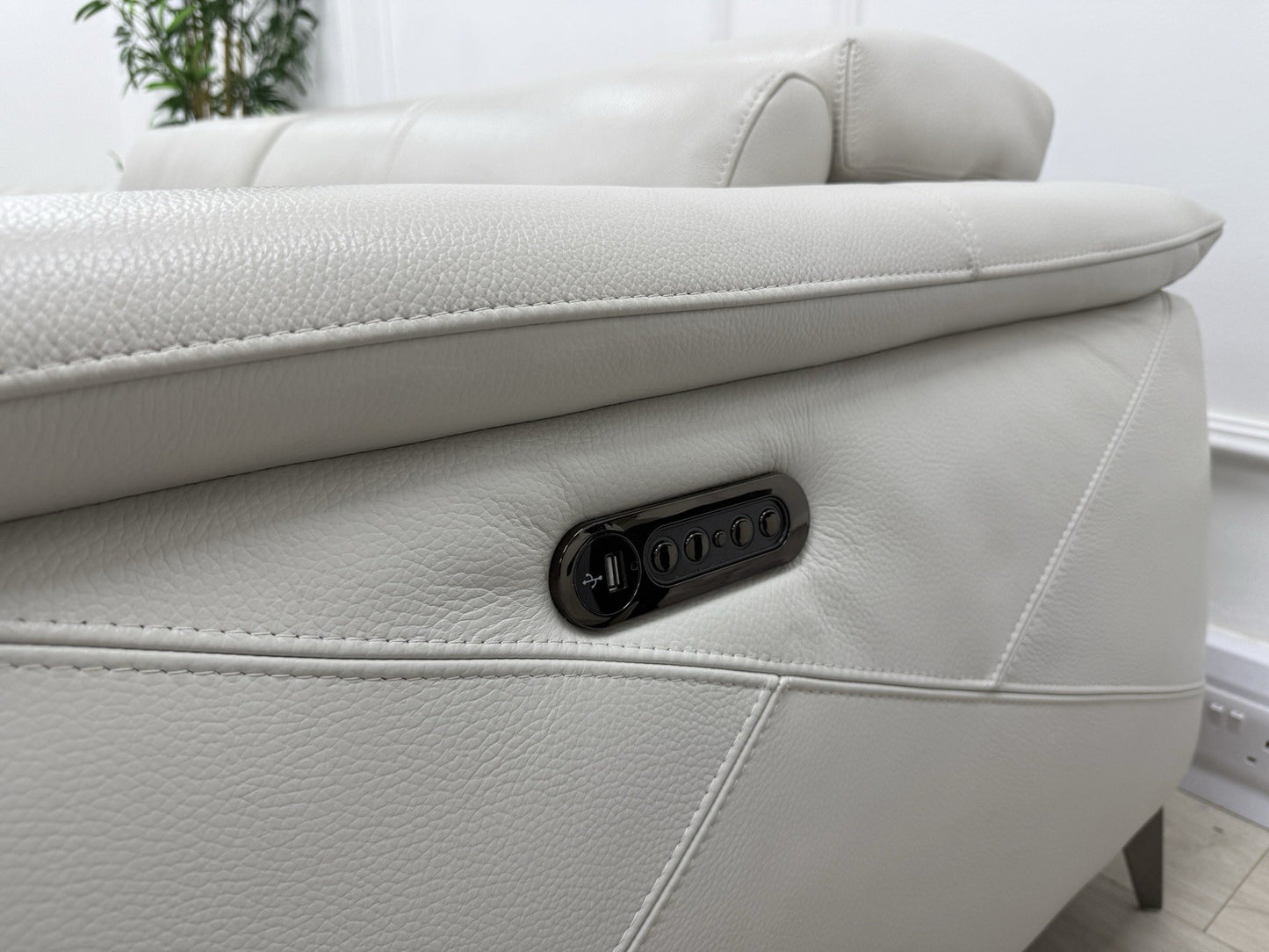 DFS Caldo 3 Seater Power Recliner Sofa In Fossil Leather