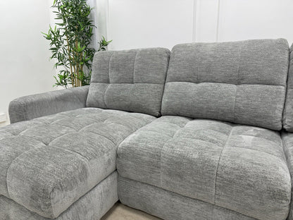 DFS Steller Corner Sofa & Footstool In Mist Grey