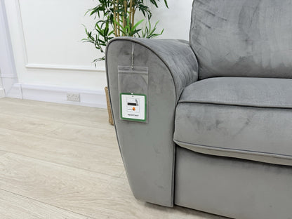 DFS Orka Velvet Power Recliner Corner Sofa In Grey