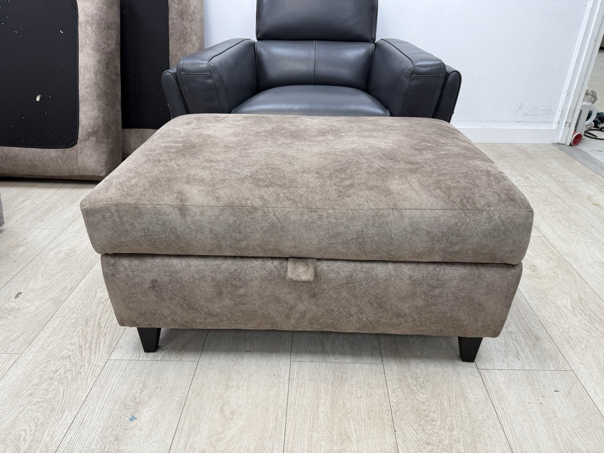 DFS Devine Storage Footstool In Chocolate Fabric