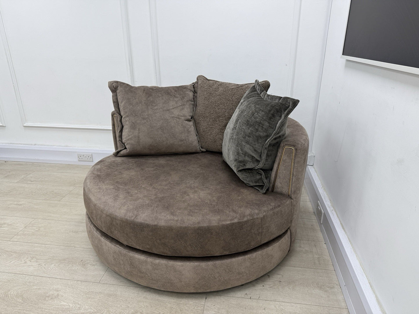 DFS Devine Swivel Cuddle Chair In Chocolate