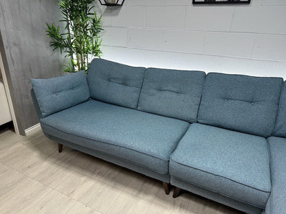 DFS Zinc French Connection Corner Sofa & Extra Seat In Teal