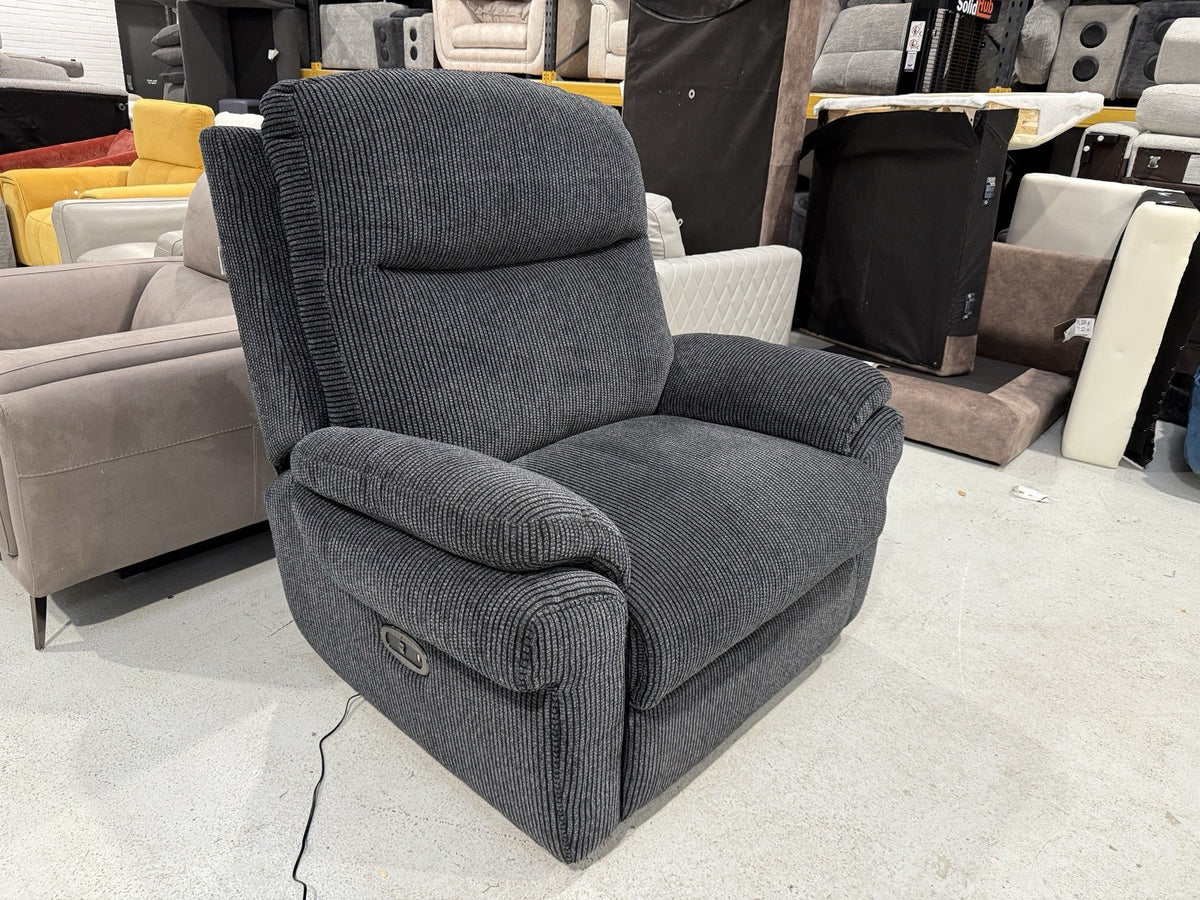 La-Z-Boy New Tamla Power Recliner Cuddler Chair In Aspen Black Fabric