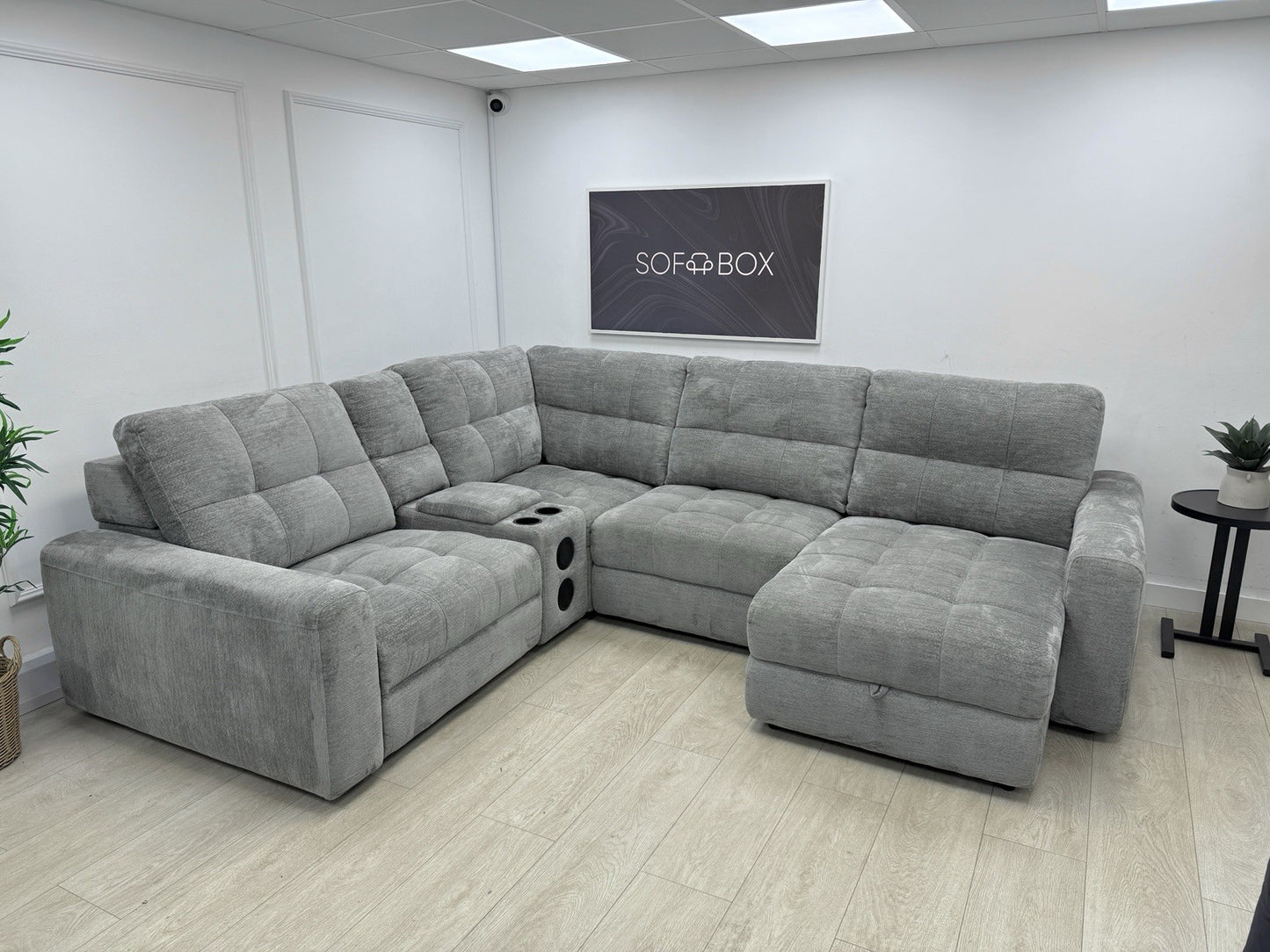 DFS Steller Corner Sofa In Mist Grey