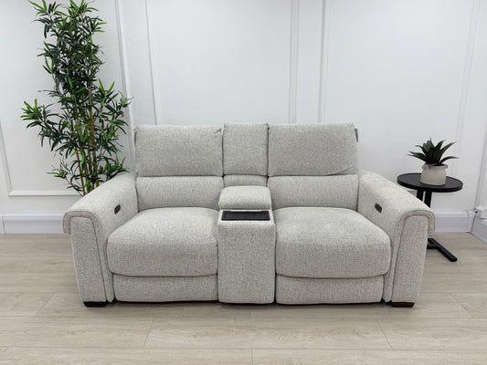 Furniture Village Nixon 2 Seater Power Recliner Sofa In Oyster Fabric