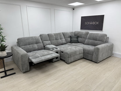 DFS Steller Motion Recliner Corner Sofa In Grey Mist