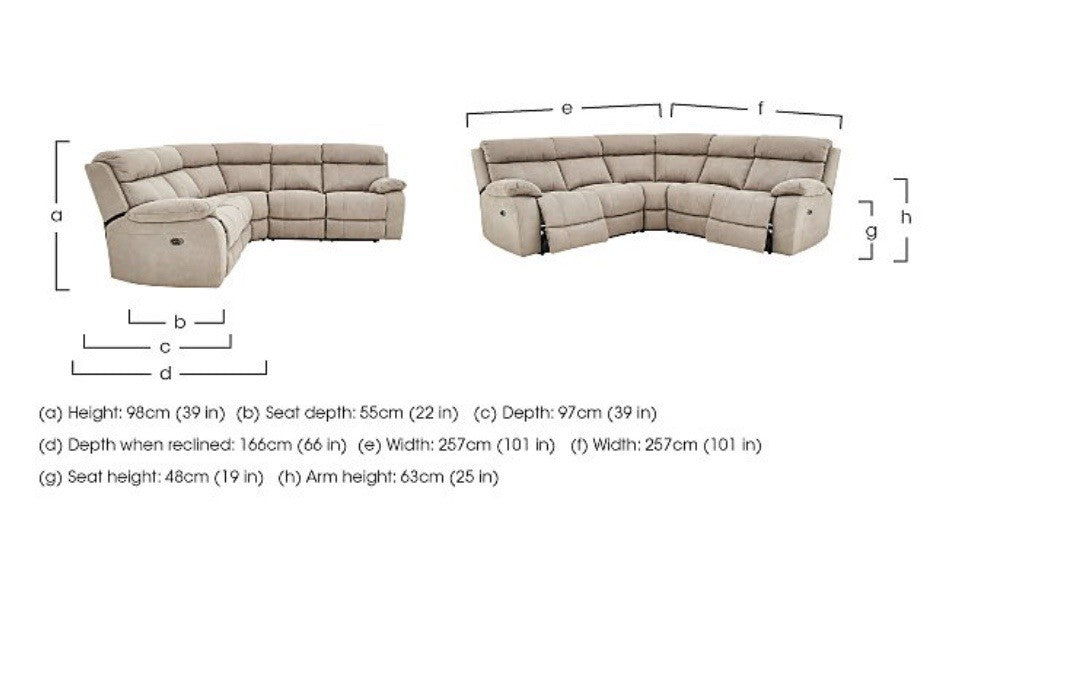 Furniture Village Moreno Power Recliner Corner Sofa In Charcoal Grey