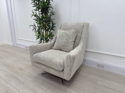 Sofology Bartello Fabric Accent Swivel Chair in Chunky Boucle Fabric