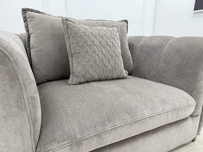 Sofology Empress Love Seat Chair In Relaxed Chenille Nutmeg