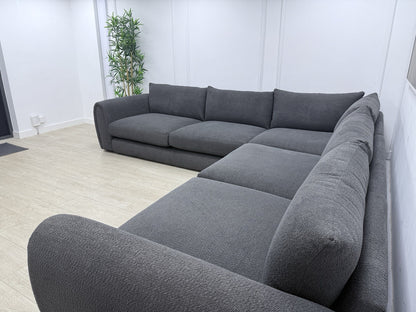 Sofology Marble Arch Corner Sofa In Charcoal Bouclé Fabric