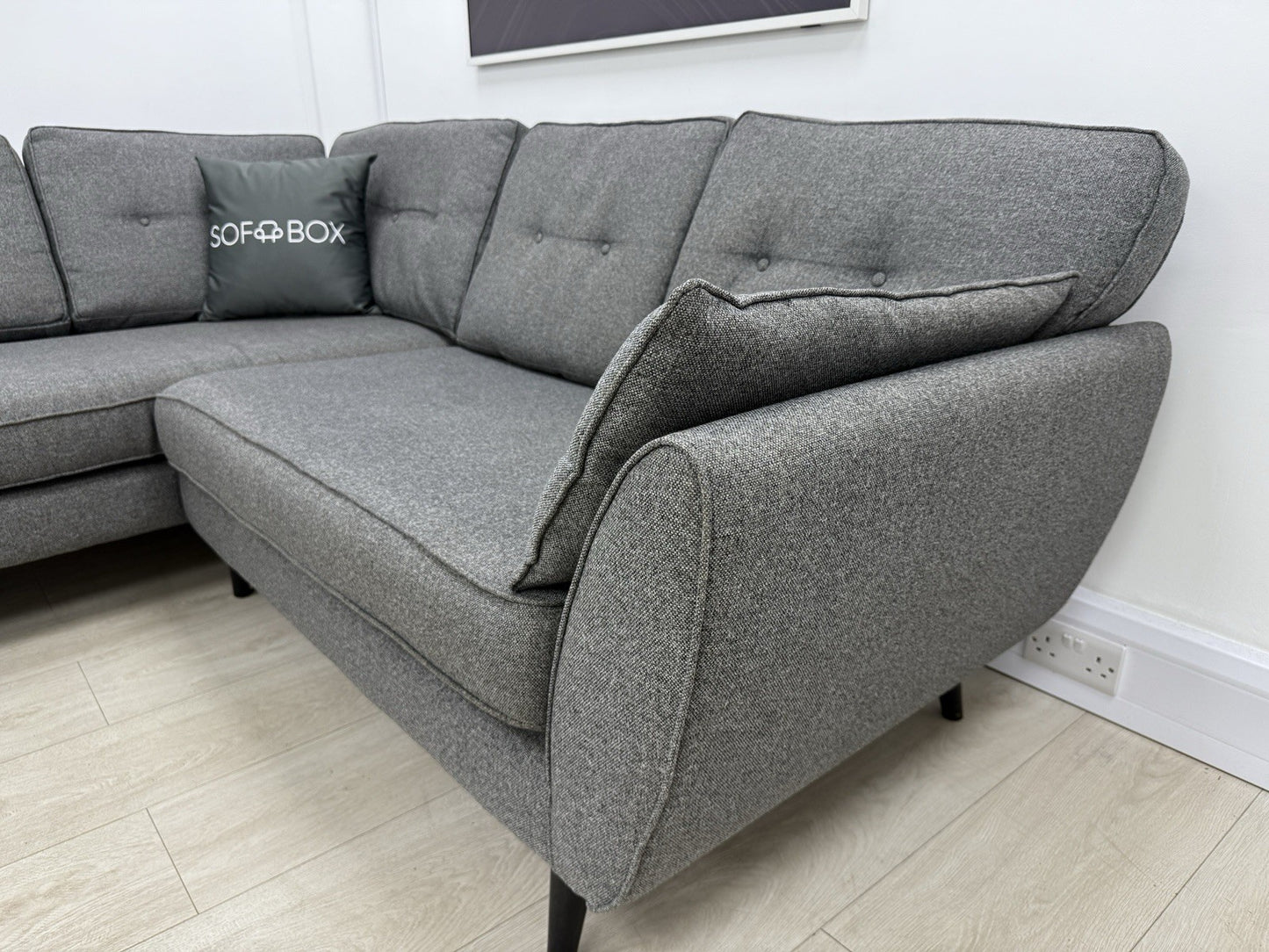 DFS Zinc French Connection Corner Sofa In Grey