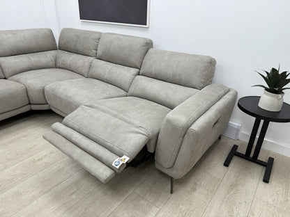 DFS San Mateo Power Recliner Corner Sofa In Misty Arizona Fabric