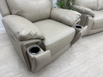 DFS Trek Power Recliner Chair In Taupe Leather