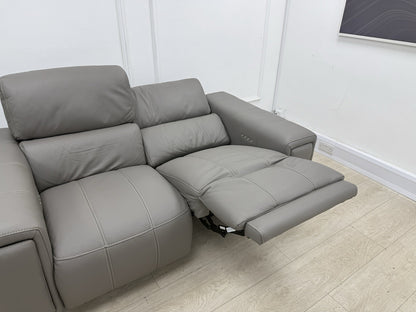 DFS Showcase Power Recliner 2 Seater Sofa In Elephant Grey Leather