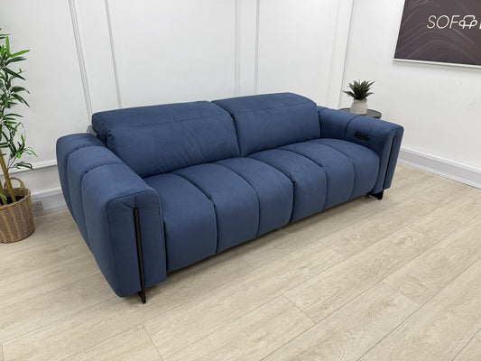 Italia Living 3 Seater Power Recliner Sofa In Luna Blue