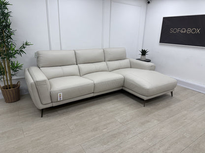 DFS San Antonio Power Recliner 3 Seater Chaise End Sofa In Fossil Leather