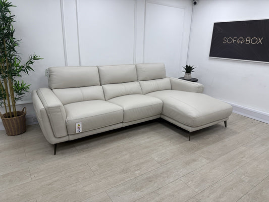 DFS San Antonio Power Recliner 3 Seater Chaise End Sofa In Fossil Leather