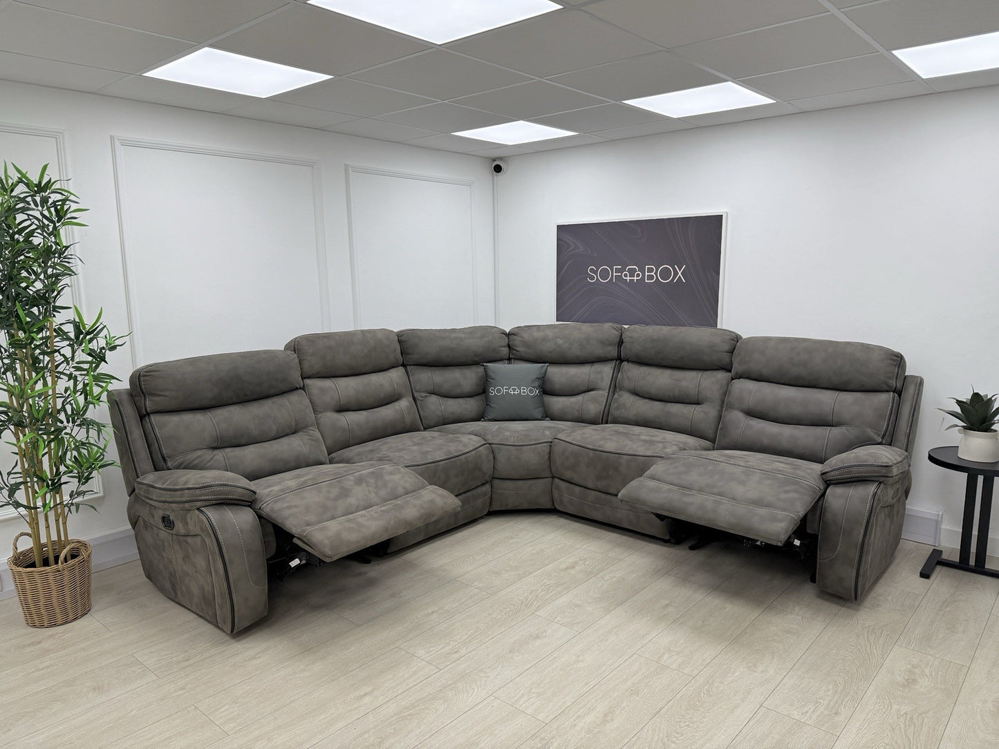 DFS Noah Power Recliner Corner Sofa In Grey