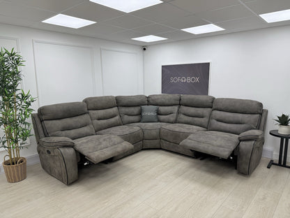 DFS Noah Power Recliner Corner Sofa In Grey