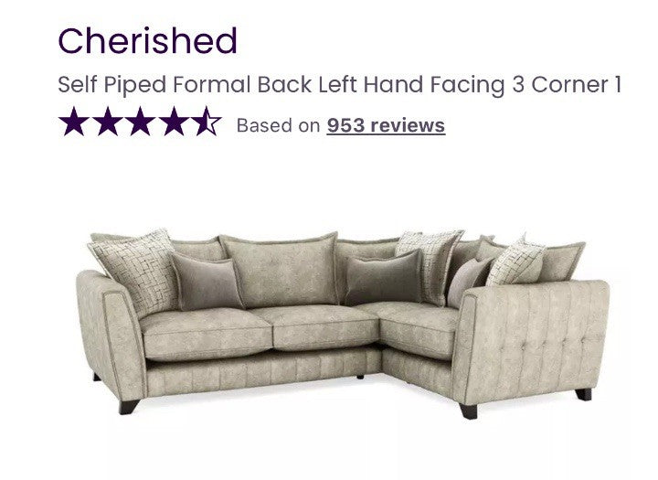 DFS Cherished Corner Sofa & Footstool Set In Oatmeal