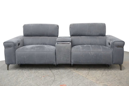 Furniture Village Homestage Fabric 3 Seater Power Recliner Sofa,Media/Headrests