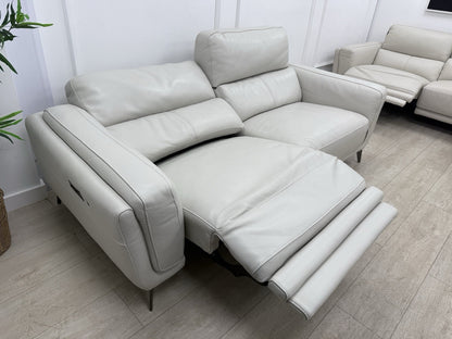 DFS San Antonio 3 Seater Power Recliner Heated Sofa In Fossil Leather